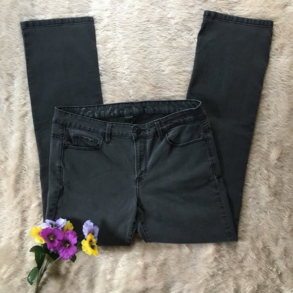 Calvin Klein High Mid Waisted Black Jeans Size 12 - Picture 2 of 8